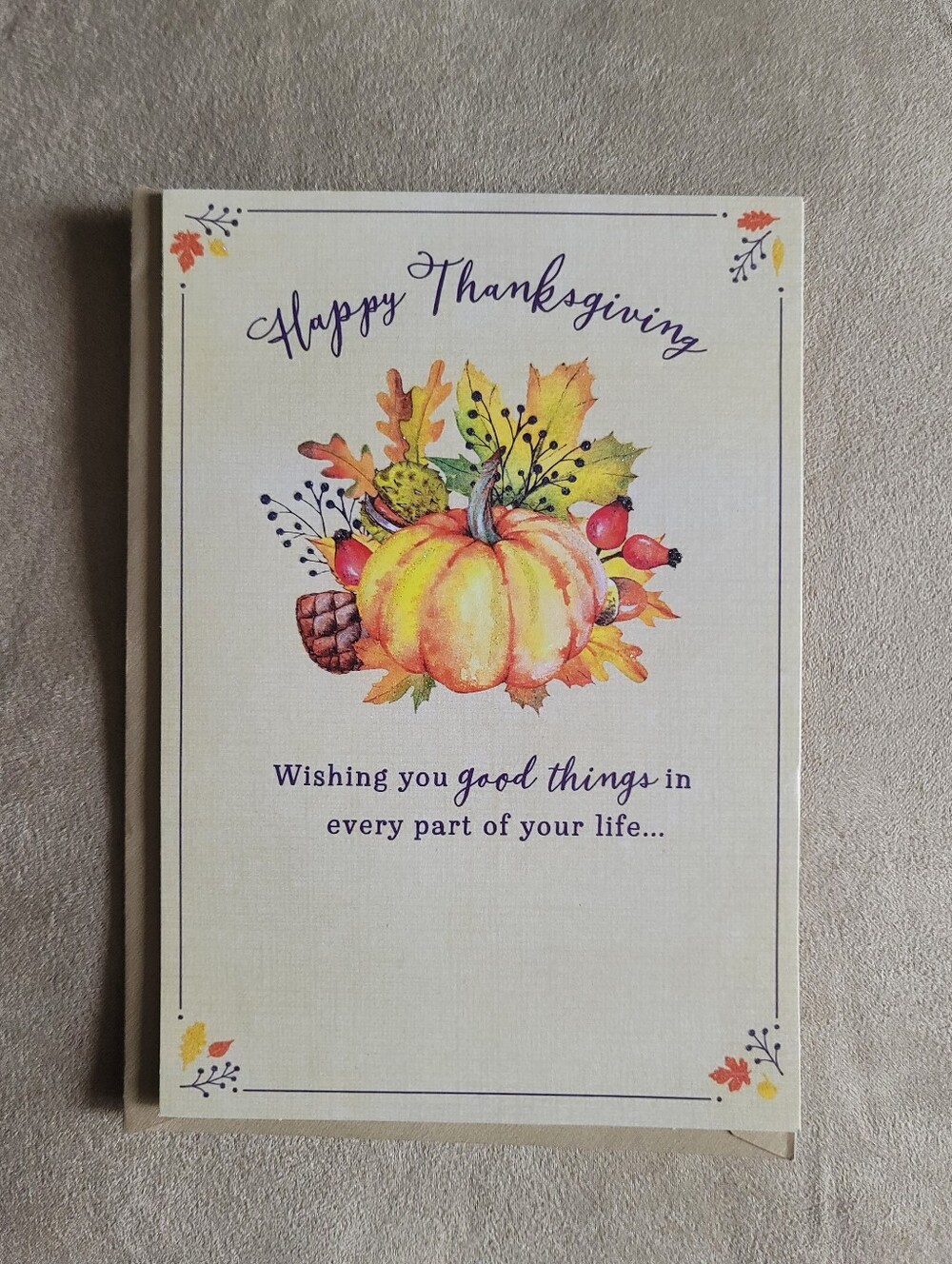 HALLMARK Thanksgiving Day Pumpkin Greeting Card